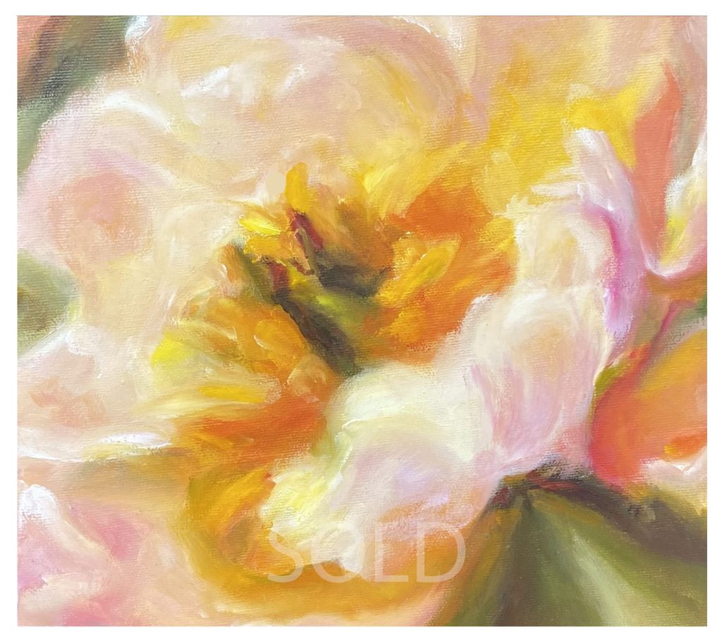 pink and yellow peony